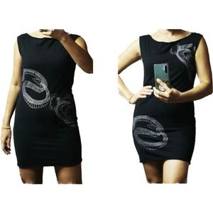 Sleeveless Snake Print Mini Dress